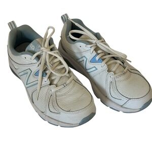 New Balance 857 Cross Trainer Low Top Tennis Shoes White/Baby Blue size 9